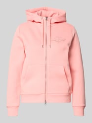 Bluza rozpinana z zamkiem błyskawicznym dwustronnym i wyhaftowanym logo od GANT Fuksjowy - 39