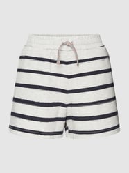 Korte broek met streepmotief, model 'CARLINE' van FIRE + ICE Wit - 29