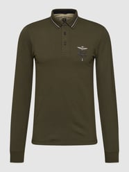 Poloshirt mit langen Ärmeln Modell 'POLO' von Aeronautica Militare Grün - 7