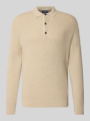 Gebreide pullover met kentkraag van OLYMP Level Five Beige - 26