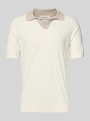 Koszulka polo o kroju regular fit z dekoltem w serek od GRAN SASSO - 5