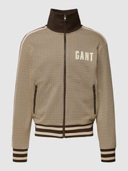 Sweatjacke mit Hahnentrittmuster von Gant Braun - 25