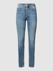 Skinny fit high rise jeans met korte knoopsluiting van Calvin Klein Jeans Blauw - 6