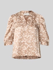 Blusenshirt mit V-Ausschnitt Modell 'Roella' von Neo Noir Beige - 20
