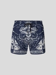 Badehose mit Allover-Muster von Balmain Blau - 10