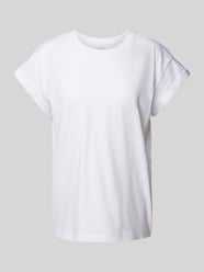 T-Shirt mit geripptem Rundhalsausschnitt von Jake*s Casual Weiß - 10