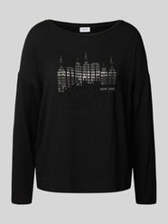 Oversized shirt met lange mouwen met labeldetail van comma - 34