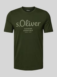 Regular Fit T-Shirt aus reiner Baumwolle mit Statement-Label-Print von s.Oliver RED LABEL Grün - 42