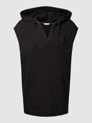 Bluza z kapturem i wyhaftowanym logo model ‘TANK’ od Calvin Klein Underwear Czarny - 44
