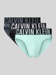Slim Fit Hip Brief mit Logo-Stitching im 3er-Pack von Calvin Klein Underwear - 31