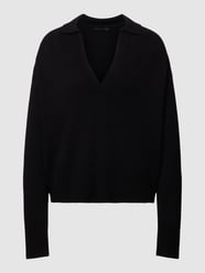 Gebreide pullover met V-hals, model 'Monalie' van Drykorn Grijs / zwart - 44