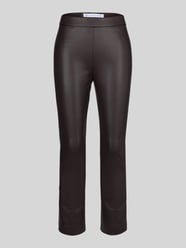 Wide leg kunstleren broek van viscosemix model 'MACY' van Raffaello Rossi - 14
