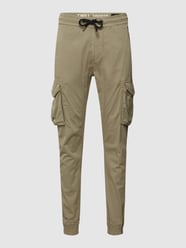 Cargobroek met labeldetails, model 'Twill' van Alpha Industries Wit - 11