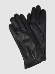 Leren handschoenen van lamsnappa van Weikert-Handschuhe Zwart - 30