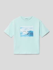T-Shirt mit Motiv-Print Modell 'deep' von Mango Türkis - 21