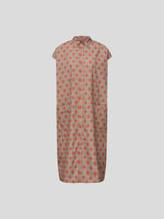 Hemdblusenkleid mit Allover-Muster von Lu Li Lina Beige - 7