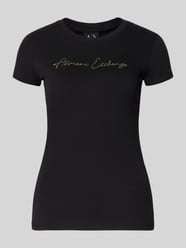 t-shirt z logo i okrągłym dekoltem od Armani Exchange - 14