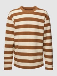 Strickpullover mit Streifenmuster von Marc O'Polo Braun - 41