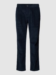 Tapered Fit Cordhose mit fixierten Bundfalten Modell 'Osby' von Marc O'Polo Blau - 1