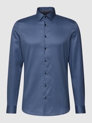 Business-Hemd mit Allover-Muster von JAKE*S SUPER SLIM Blau - 2