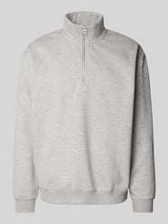 Relaxed Fit Sweatshirt mit kurzem Reißverschluss von WEEKDAY Grau - 10