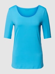 T-Shirt mit geripptem Rundhalsausschnitt von Christian Berg Woman Blau - 45