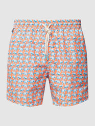 Badehose mit Allover-Muster von Oxyde Rot - 48