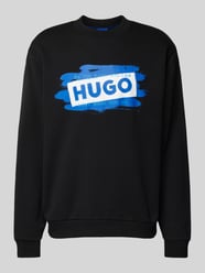 Sweatshirt mit Label-Print Modell 'Nabluey' von Hugo Blue Schwarz - 38