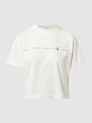 T-shirt z nadrukiem z logo od Calvin Klein Jeans Beżowy - 12