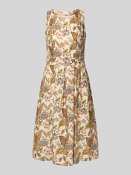 Midi-jurk van linnen in allover-look van White Label Beige - 38