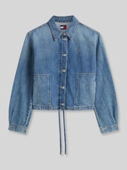 Kurtka jeansowa o kroju relaxed fit z mieszanki bawełny i lnu z tunelem od Tommy Jeans - 1
