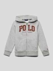 Sweatjacke mit Label-Stitching Modell 'HOOD' von Polo Ralph Lauren Kids Grau - 23