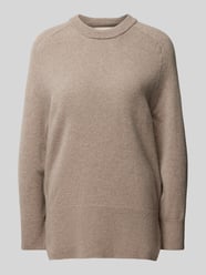 Gebreide pullover met ronde hals, model 'HERRINGBONE' van Gant Grijs / zwart - 3