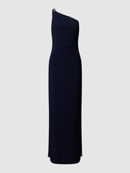Avondjurk in one shoulder-design, model 'BELINA' van Lauren Ralph Lauren Blauw / turquoise - 35