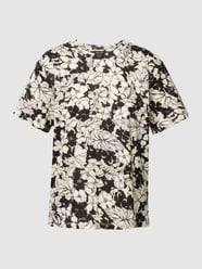 T-Shirt von floralem Allover-Muster 'Scoglio' von Weekend Max Mara Grau / Schwarz - 44