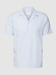 Freizeithemd mit Leinen-Anteil und Reverskragen von Lindbergh Blau - 23