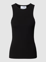 Tanktop in riblook, model 'FANNA' van Selected Femme Grijs / zwart - 20