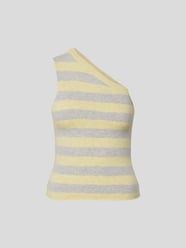 Asymmetrisches Top mit Streifenmuster von Extreme Cashmere Gelb - 5