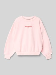 Bluza z nadrukiem logo, krój regular fit od Garcia Fuksjowy - 6
