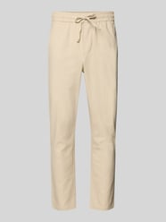 Spodnie lniane o kroju tapered z mieszanki bawełny i lnu model 'LINUS' od ONLY & SONS - 37
