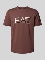 T-Shirt mit Label-Print von EA7 Emporio Armani Braun - 7