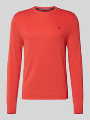 sweter z dzianiny z wyhaftowanym logo od LERROS - 5