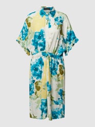 Knielange jurk in all-over design, model 'SAPHIRA' van Soaked in Luxury Blauw / turquoise - 11