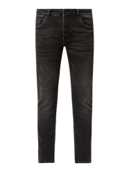 Slim Fit Jeans mit Stretch-Anteil Modell 'Alex' von Blue Monkey Grau / Schwarz - 31