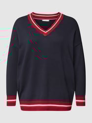PLUS SIZE Strickpullover  Modell 'VIBRANT STRIPE' von Tommy Hilfiger Curve Blau - 28