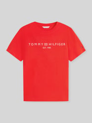 krój regular fit t-shirt z czystej bawełny z nadruk z logo od Tommy Hilfiger - 11