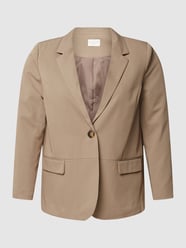 PLUS SIZE blazer met klepzakken, model 'Sakira' van KAFFE Curve Beige - 2