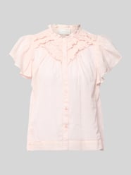 Regular Fit Bluse mi Rüschenbesatz Modell 'Vinsa' von Neo Noir Pink - 3