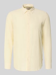 slim fit vrijetijdsoverhemd van mix van katoen en linnen model 'CAIDENLS SOLID' van ONLY & SONS - 14