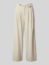 High waist broek met bandplooien, model 'edina' van Gestuz Beige - 1